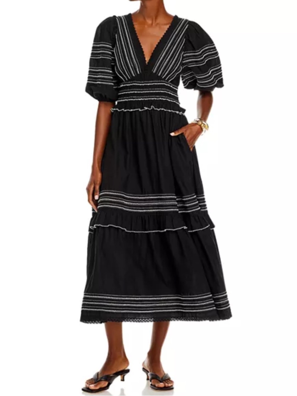 Sea New York .. Mable Cambric Midi Dress..Black / Size M / Excellent Condition